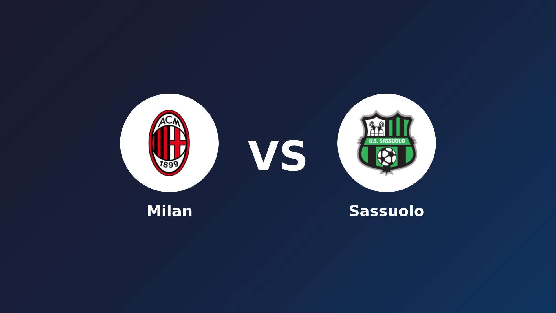 AC Milan vs Sassuolo