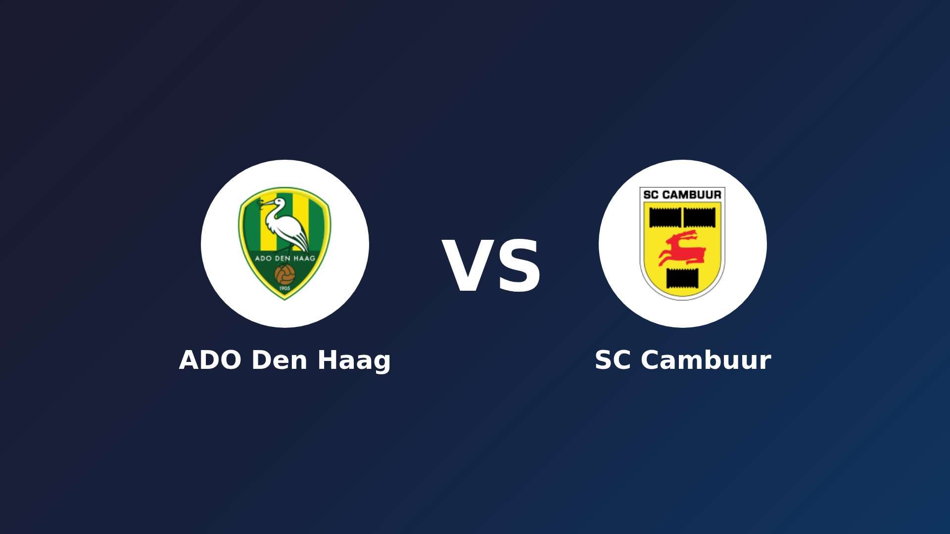 ADO Den Haag vs SC Cambuur