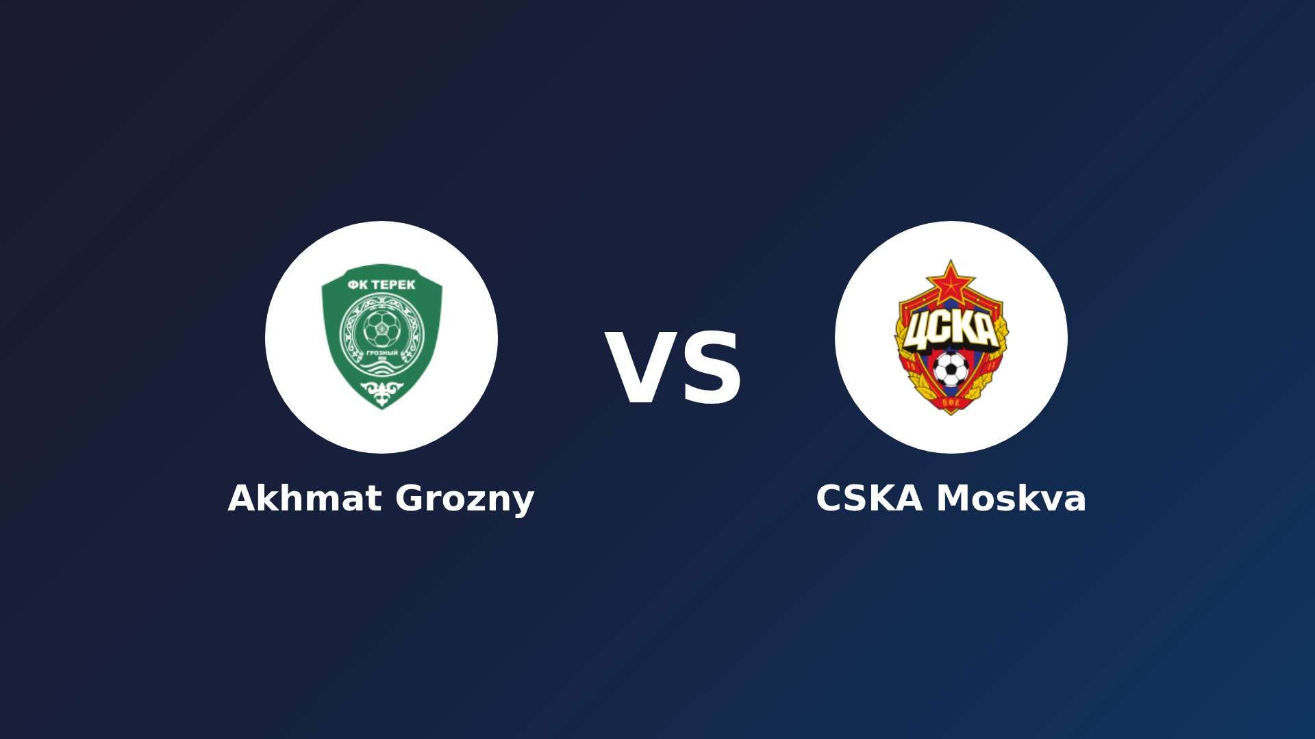 Akhmat Grozny vs CSKA Moskva