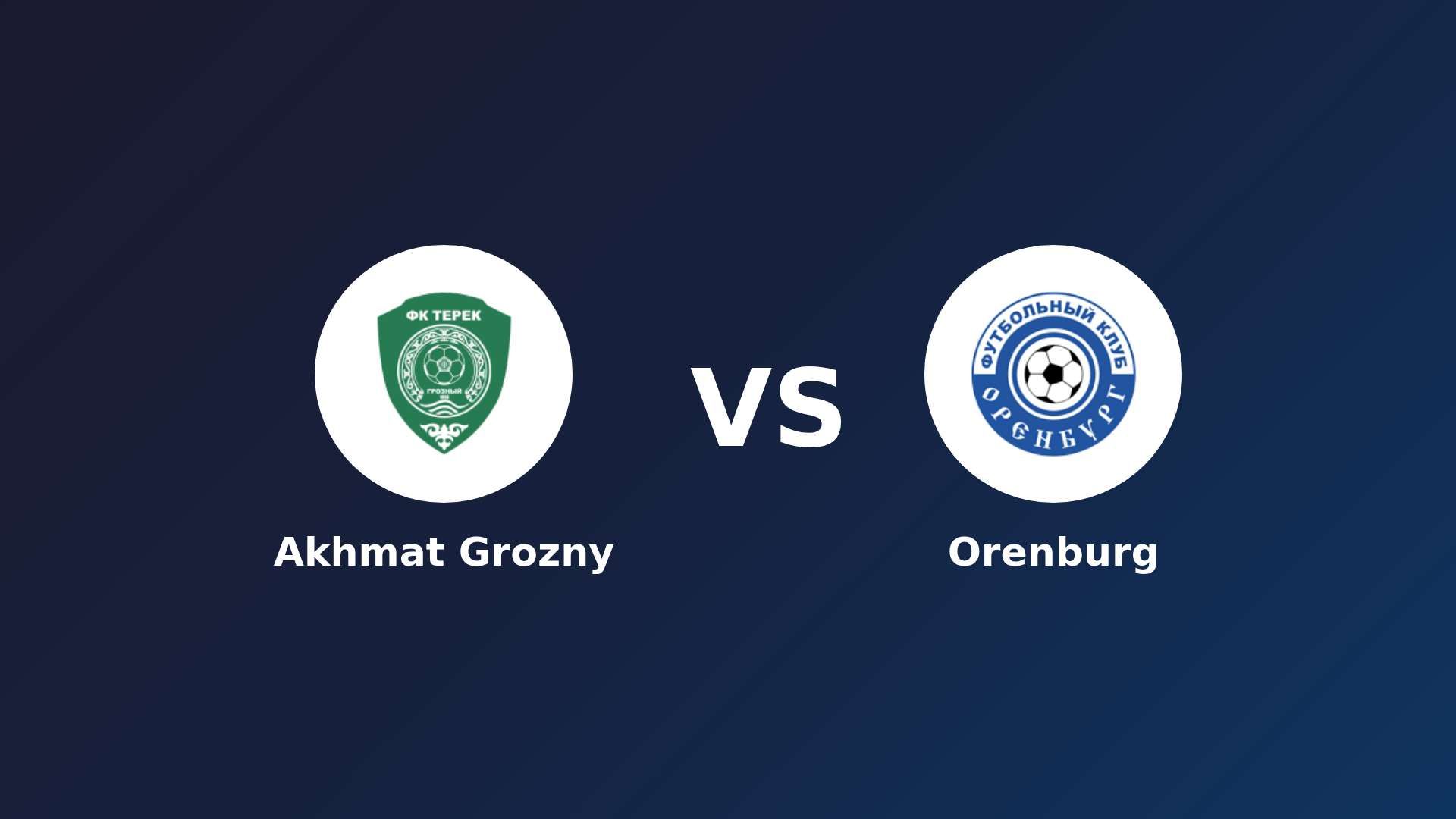 Akhmat Grozny vs Orenburg