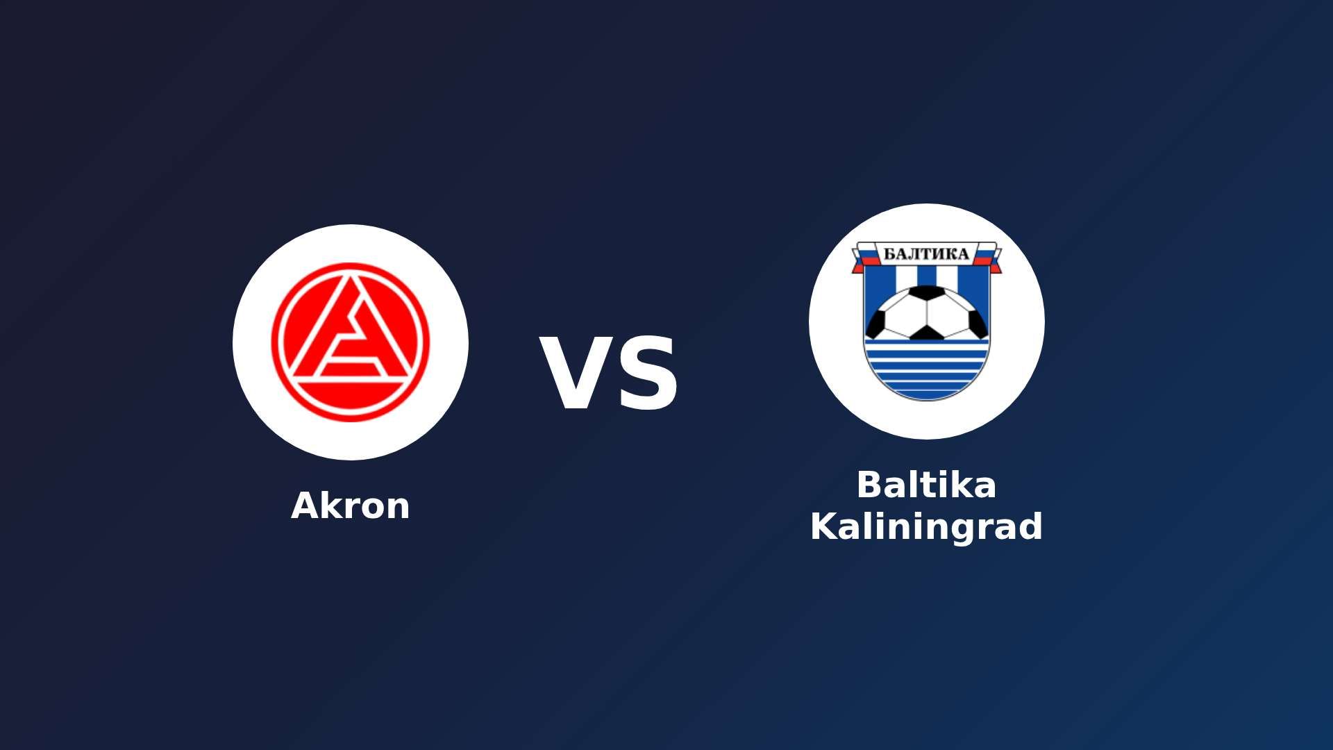 Akron vs Baltika Kaliningrad