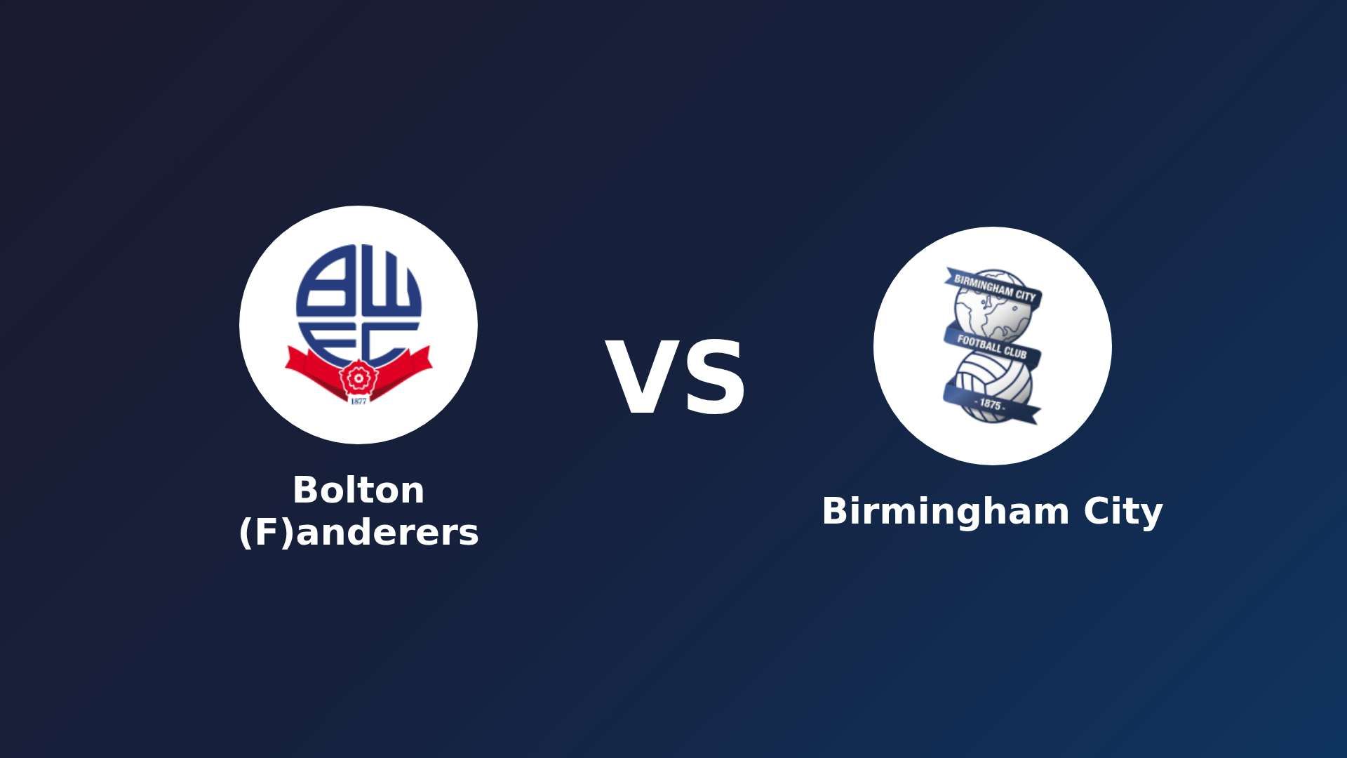 Bolton (F)anderers vs Birmingham City