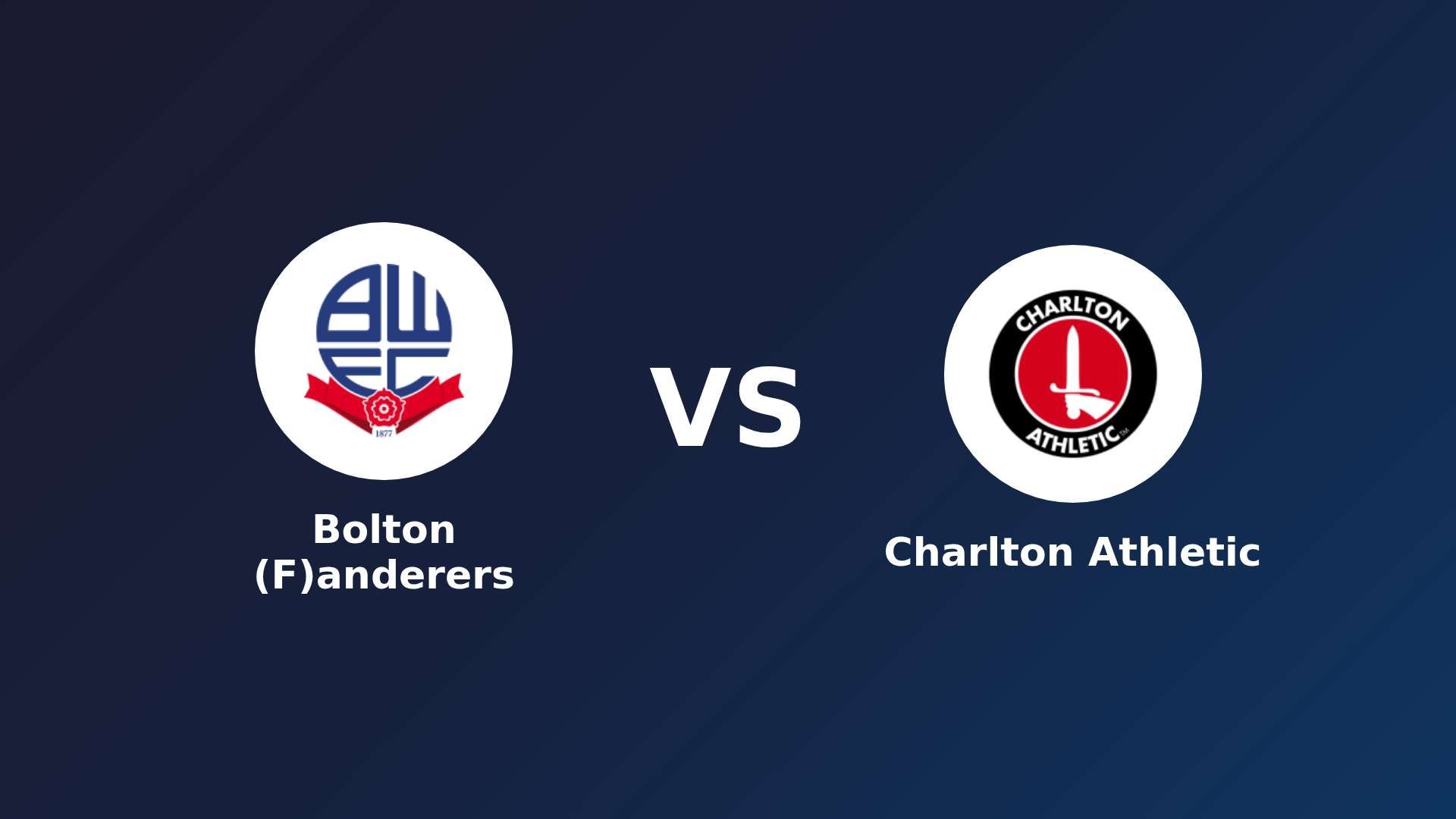 Bolton (F)anderers vs Charlton Athletic