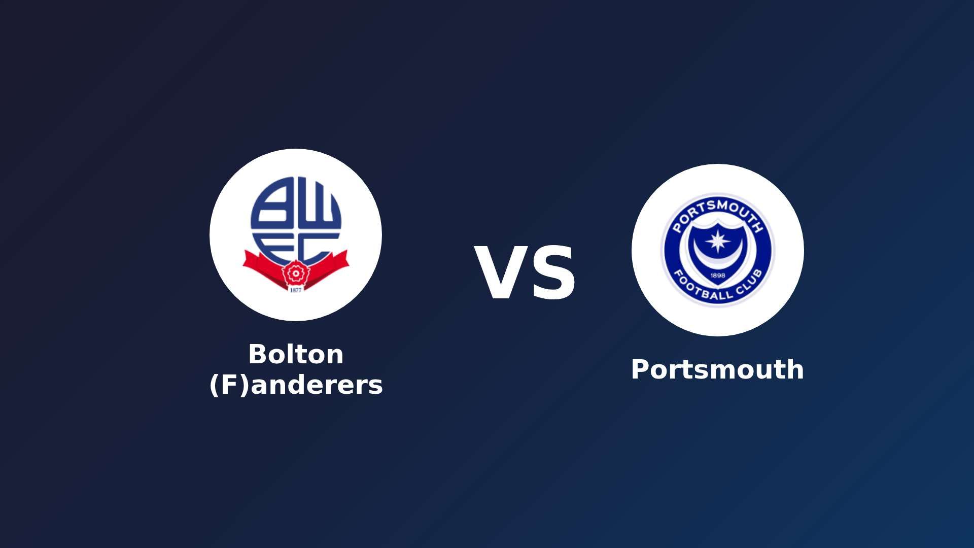 Bolton (F)anderers vs Portsmouth