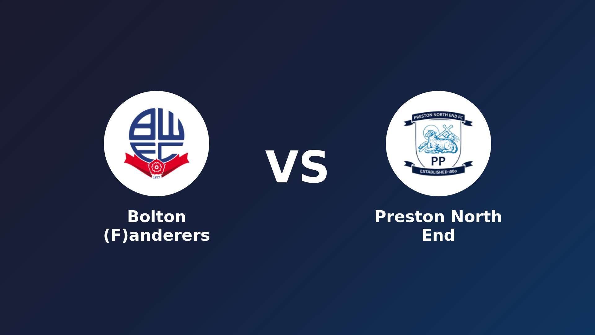 Bolton (F)anderers vs Preston North End