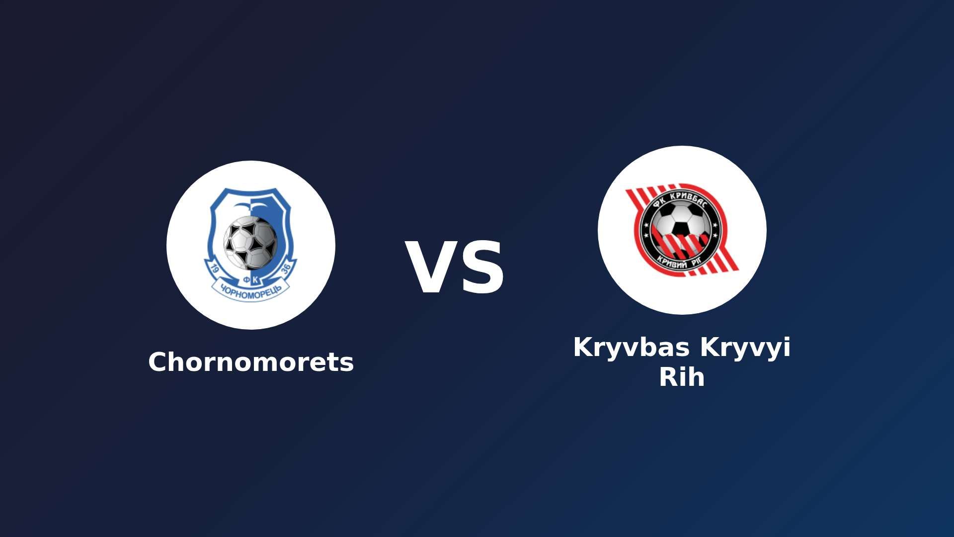 Chornomorets vs Kryvbas Kryvyi Rih