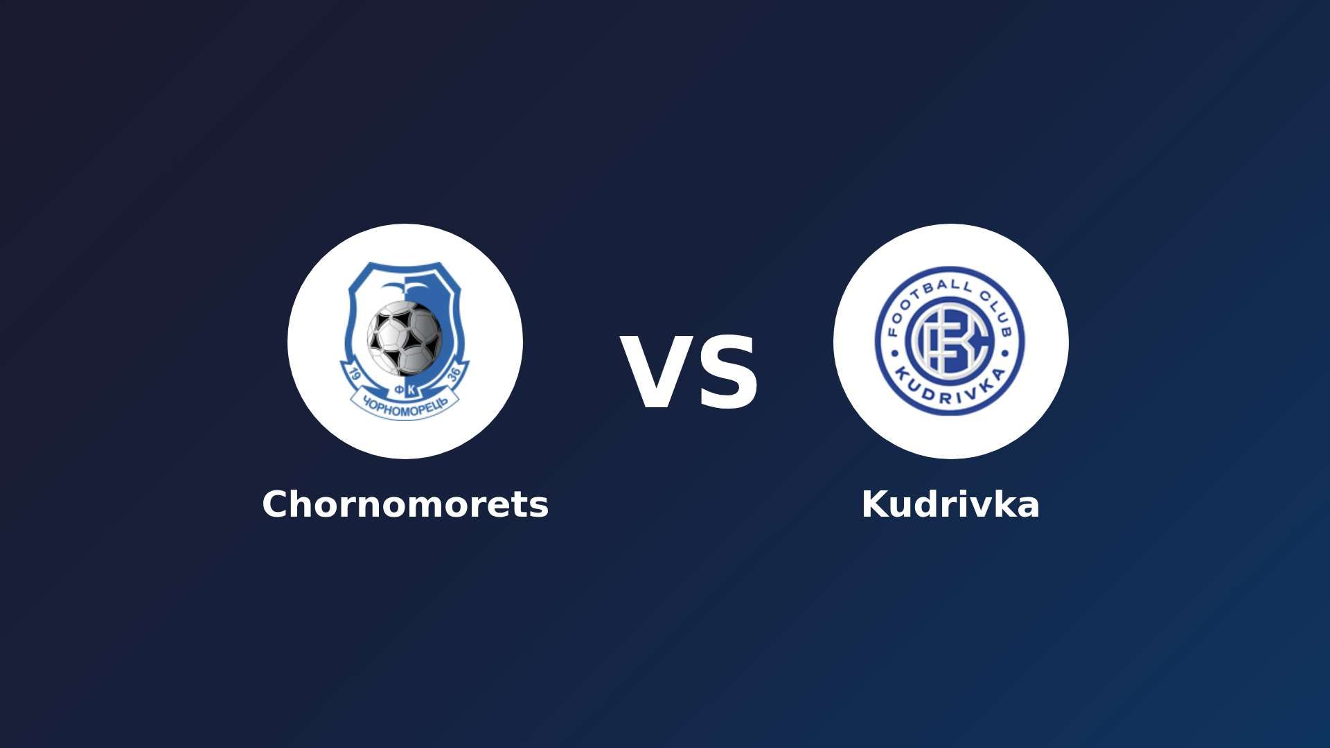 Chornomorets vs Kudrivka