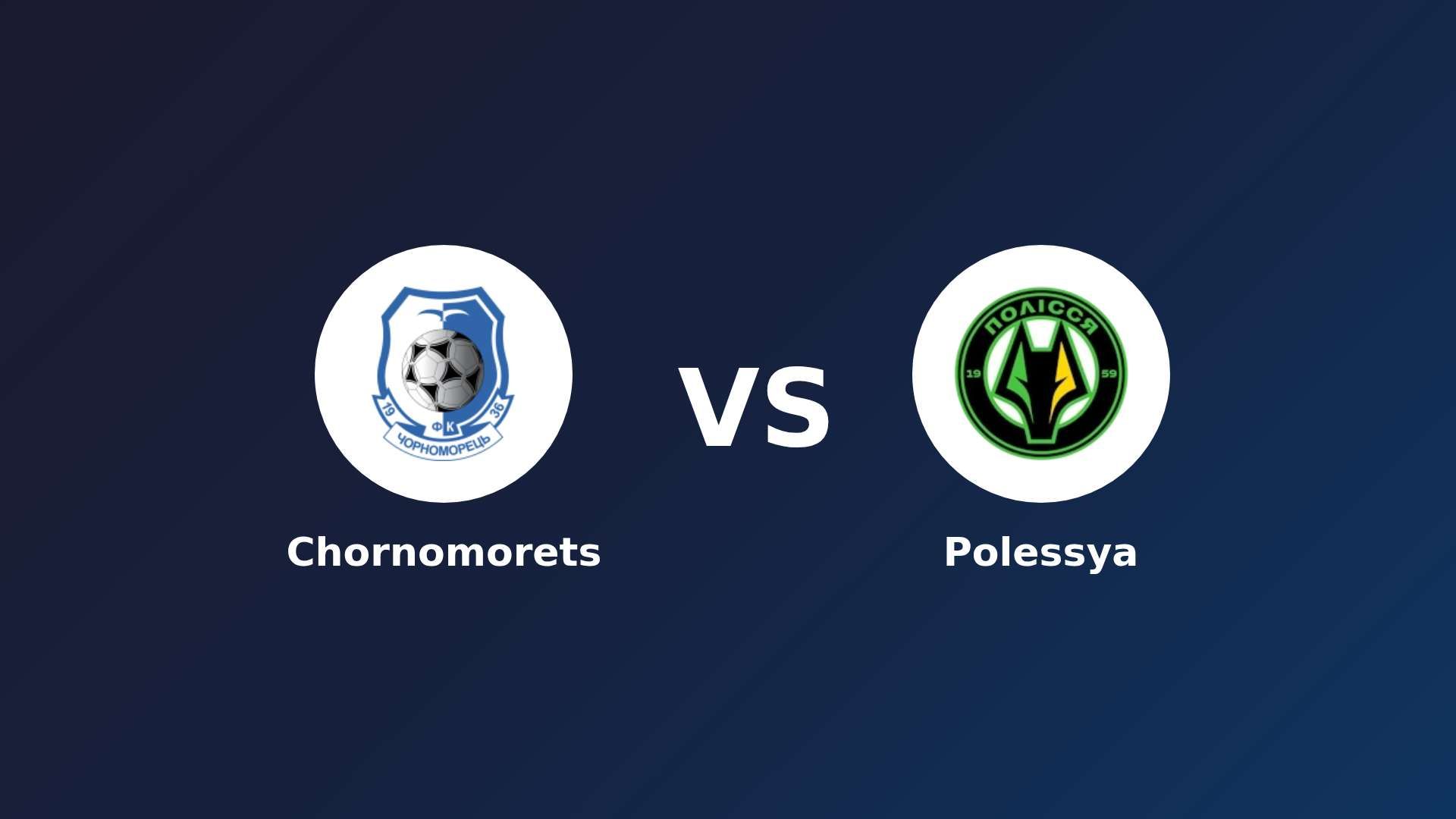 Chornomorets vs Polissya Zhytomyr