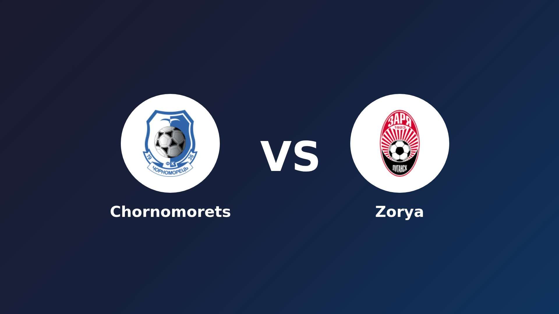 Chornomorets vs Zorya Luhansk