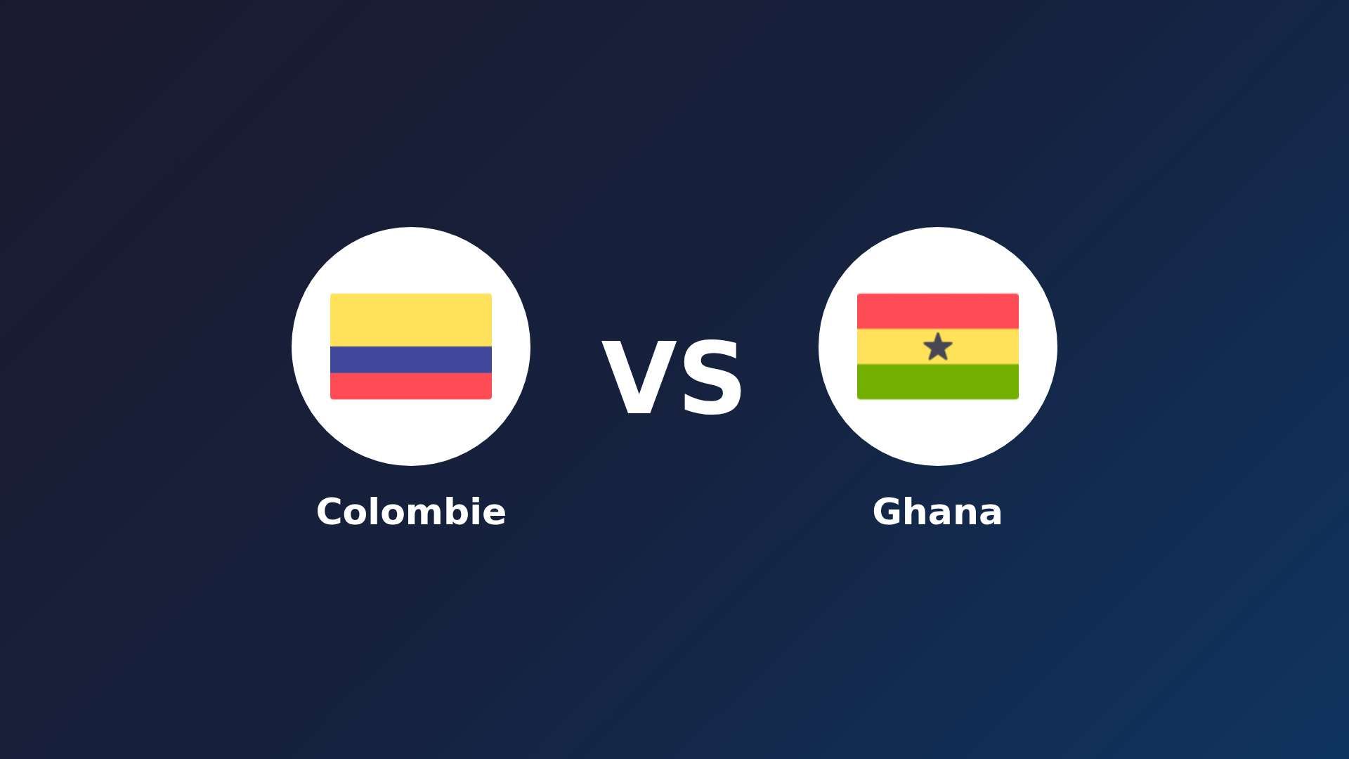 Colombie - Ghana