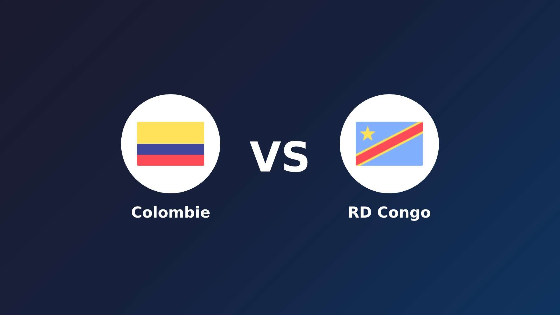 Colombie vs RD Congo