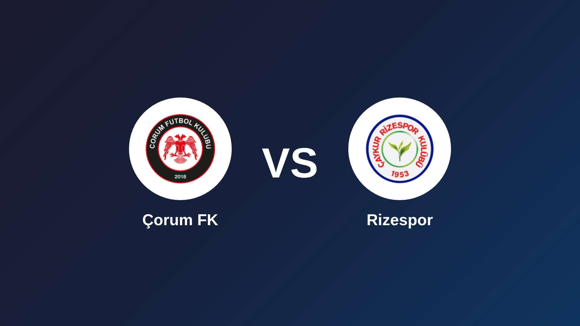 Çorum FK vs Rizespor