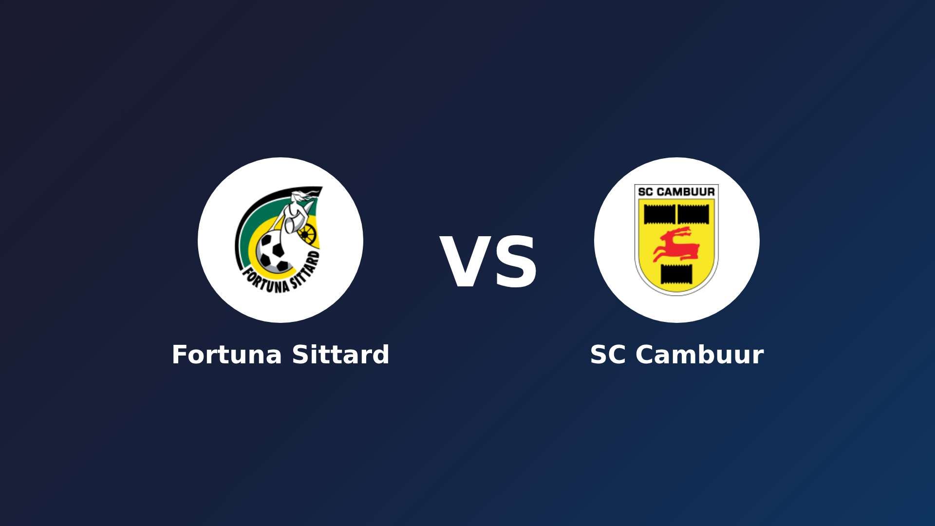 Fortuna Sittard vs SC Cambuur