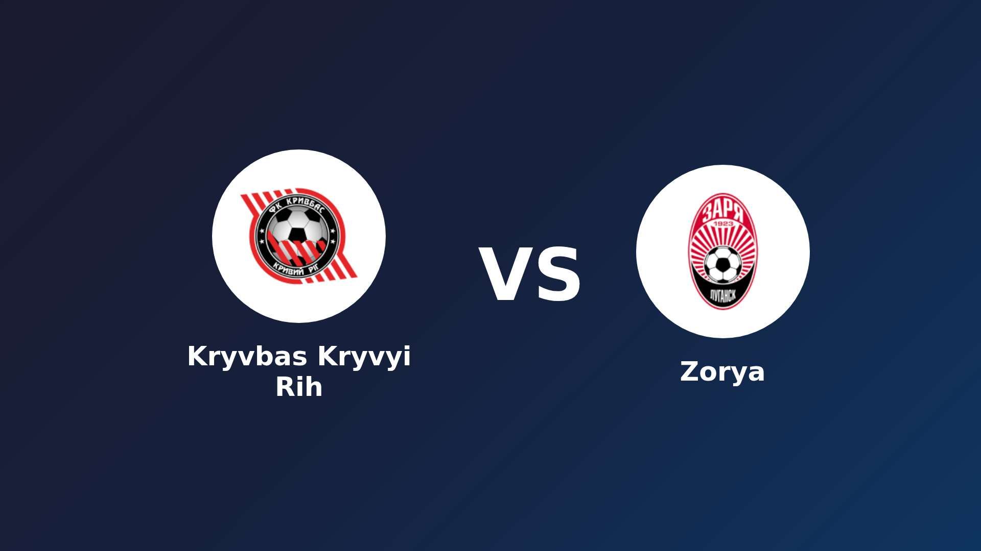 Kryvbas Kryvyi Rih vs Zorya Luhansk