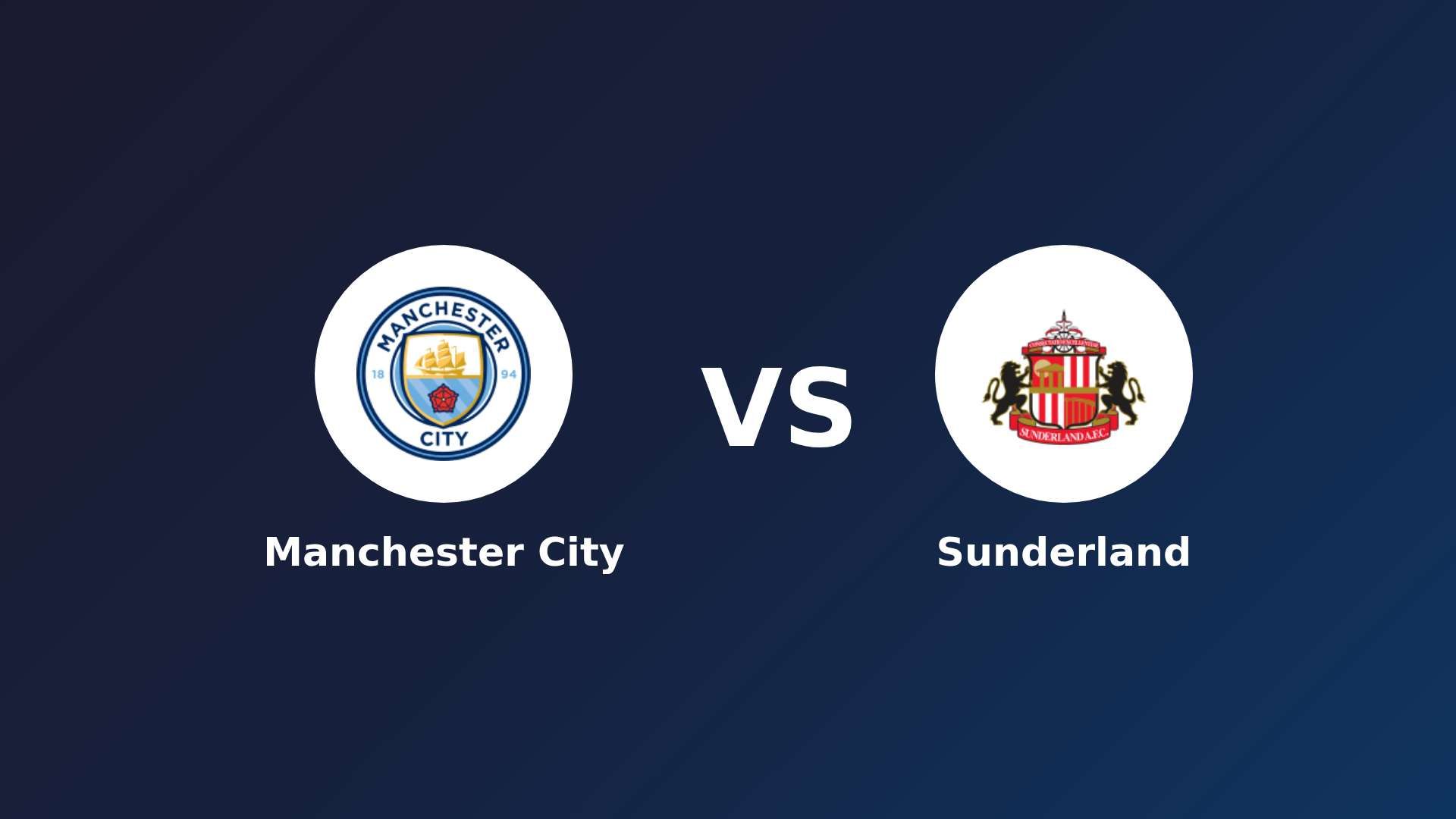 Manchester City vs Sunderland