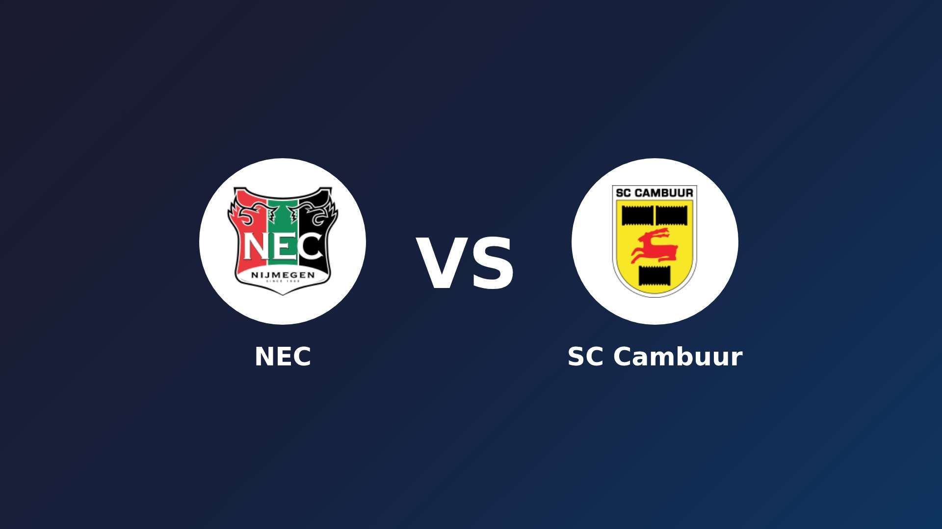 NEC Nijmegen vs SC Cambuur