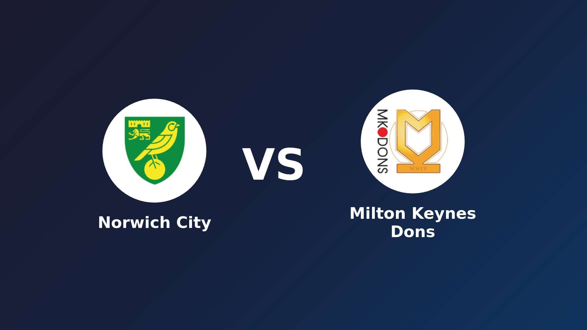 Norwich City vs Milton Keynes Dons
