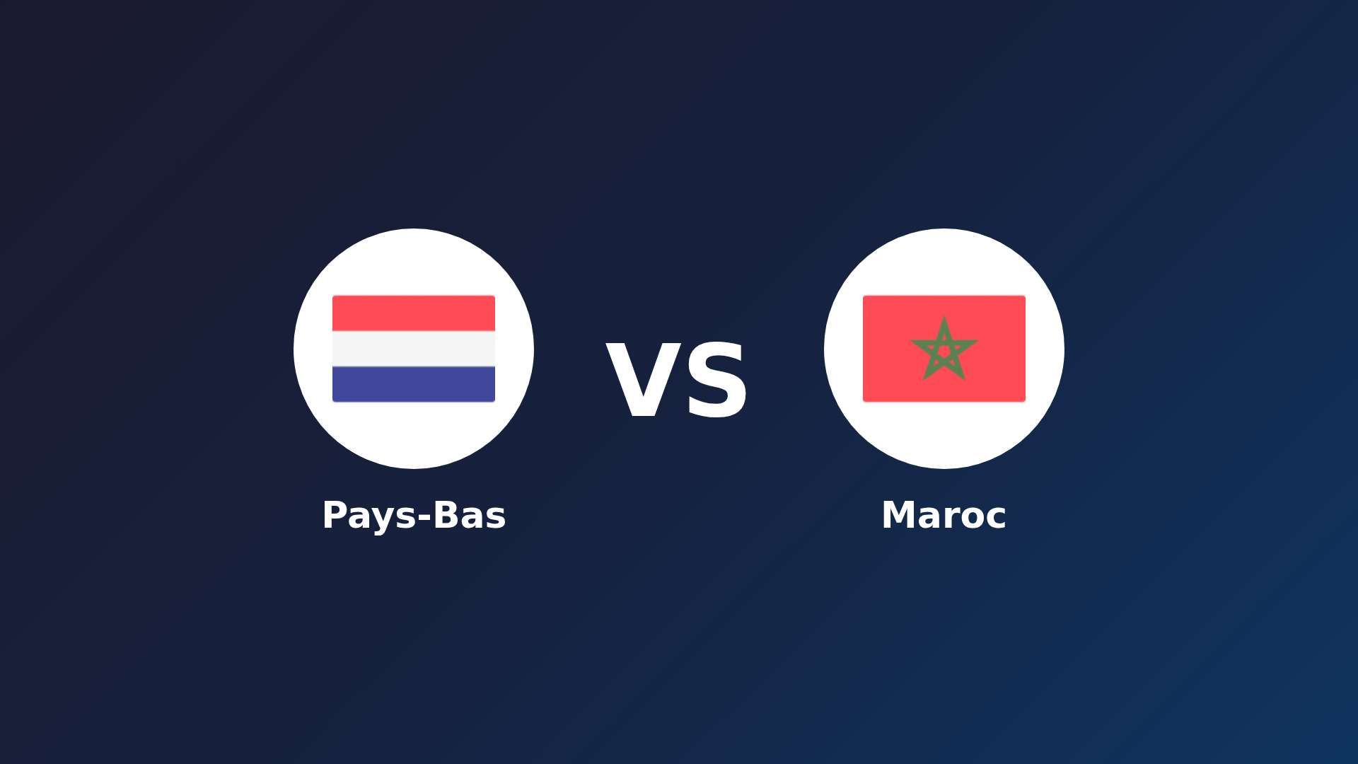 Pays-Bas - Maroc