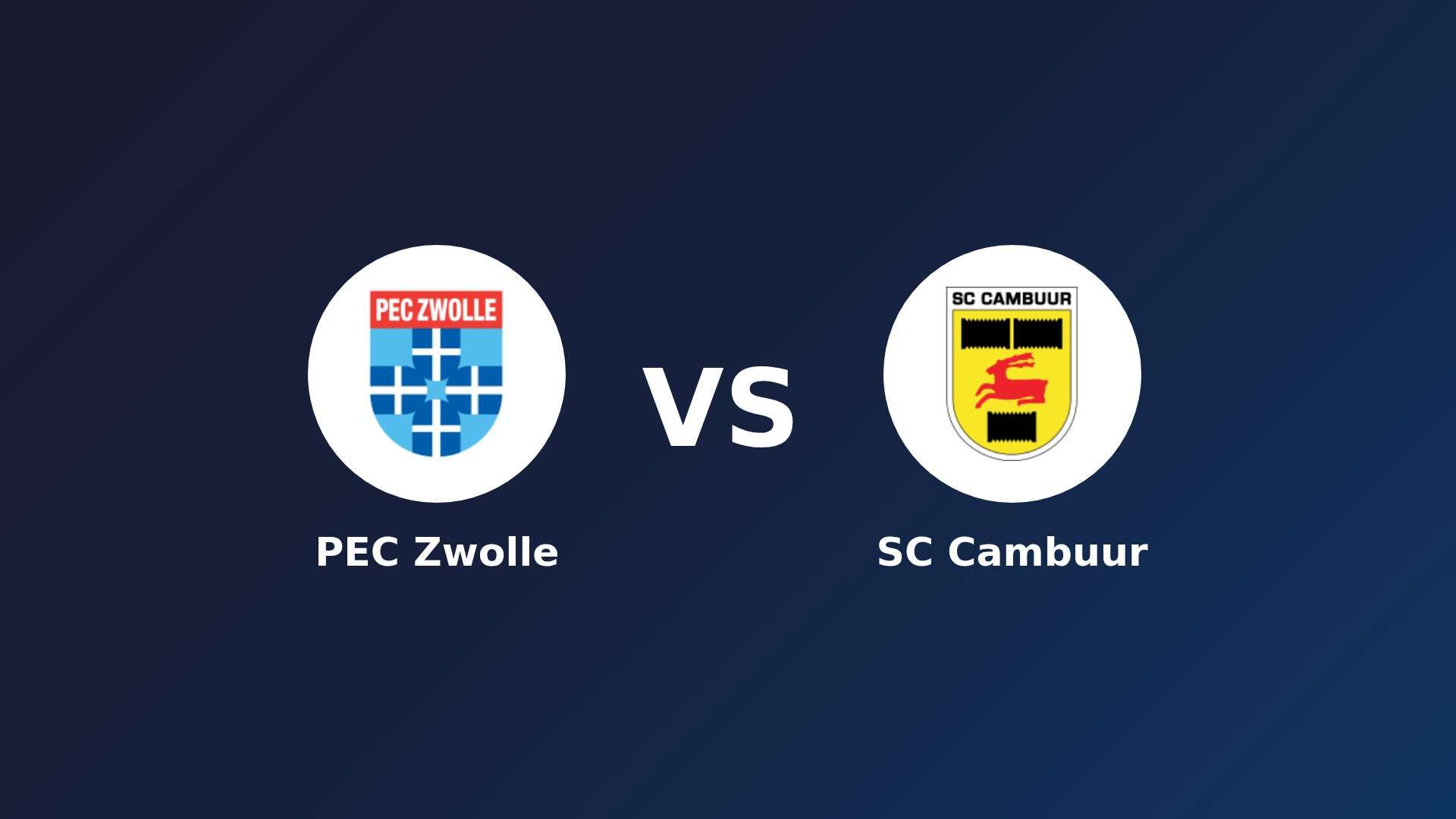 PEC Zwolle vs SC Cambuur