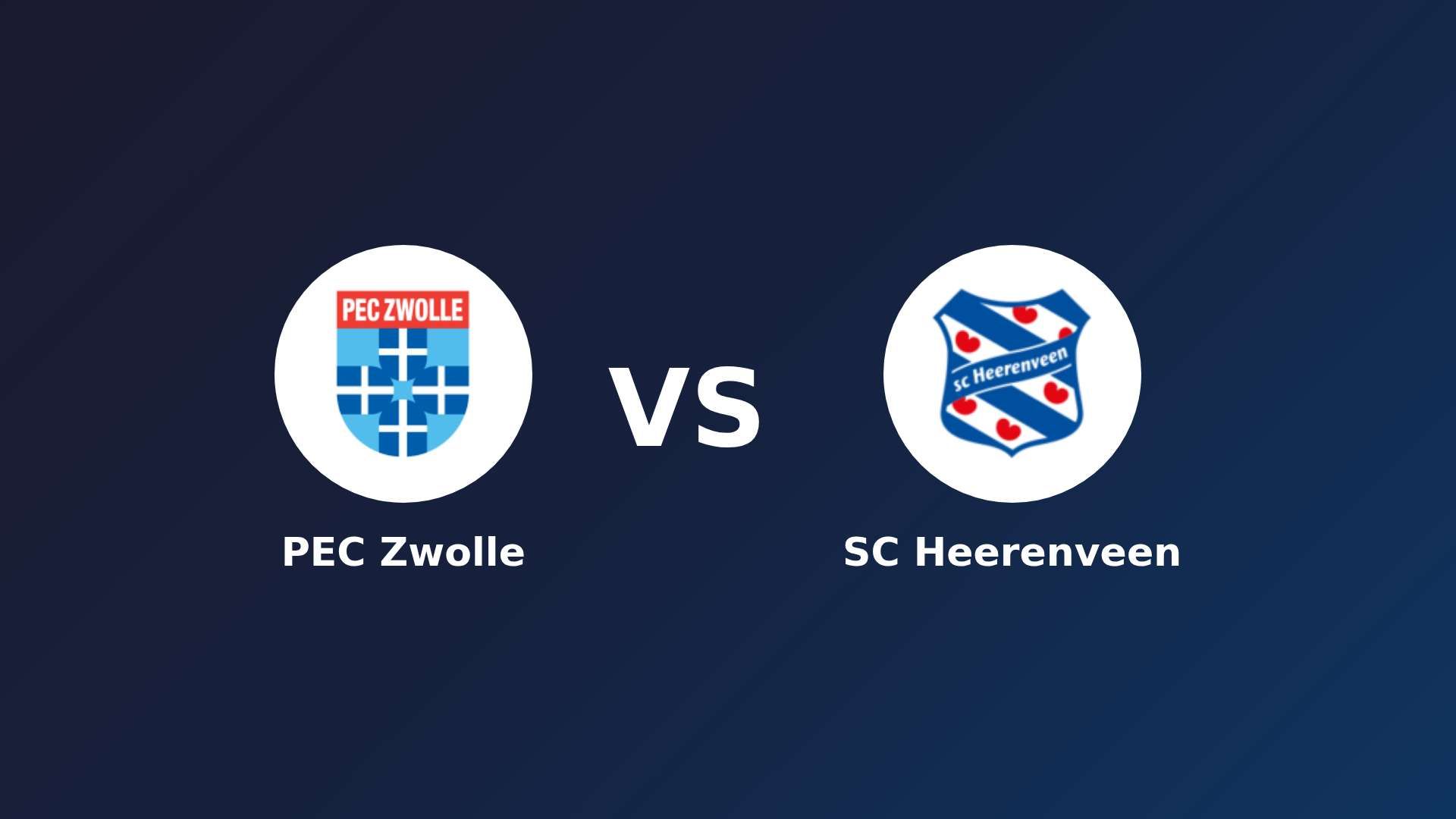 PEC Zwolle vs SC Heerenveen