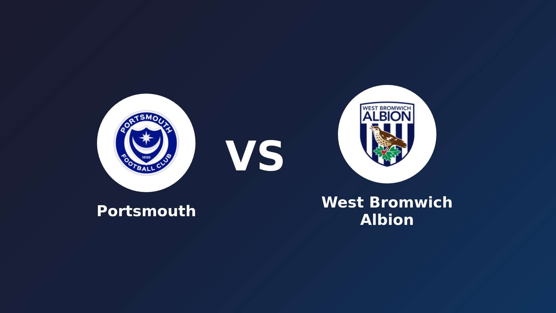 Portsmouth vs (F)est Bromwich Albion