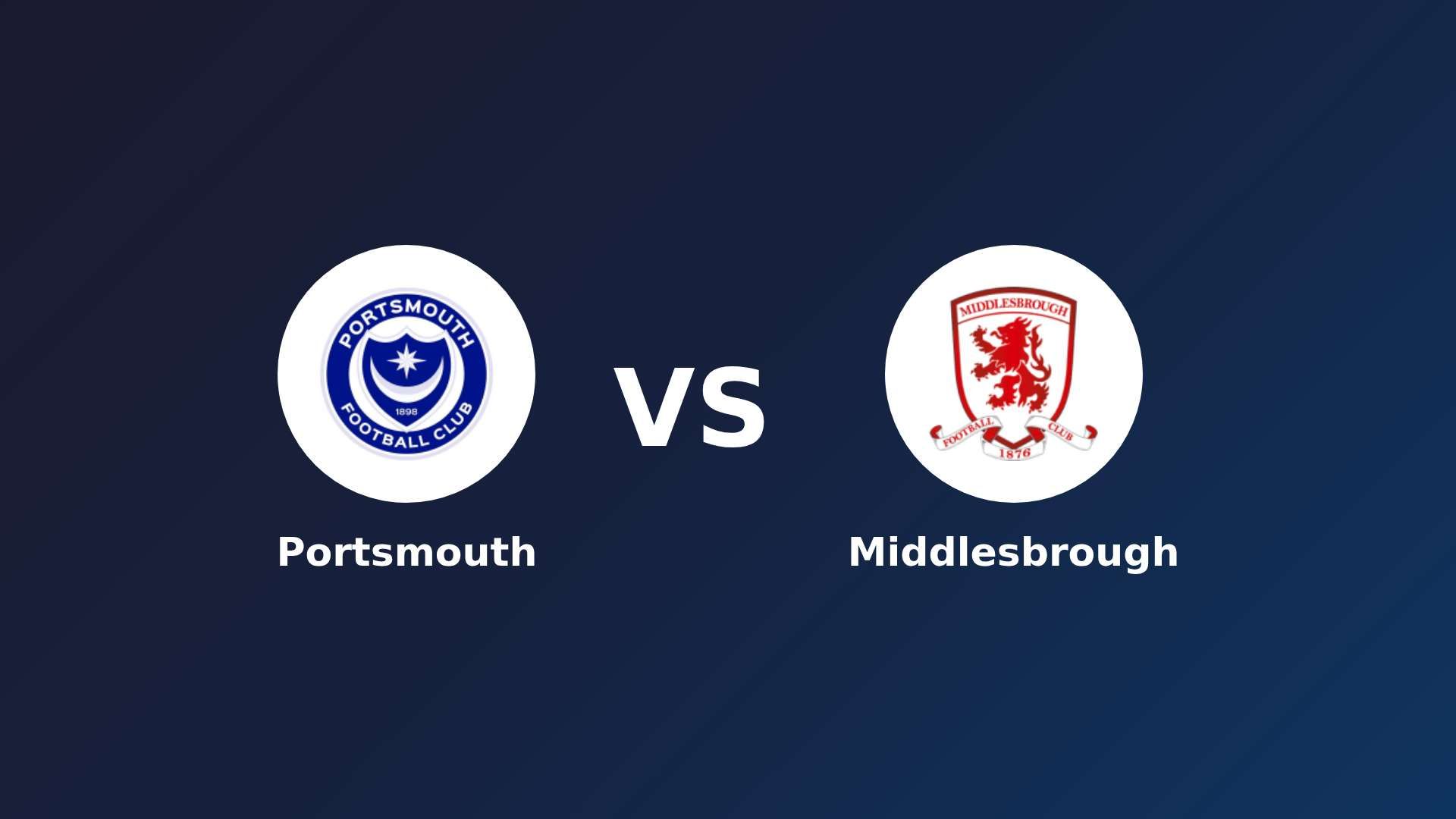 Portsmouth vs Middlesbrough