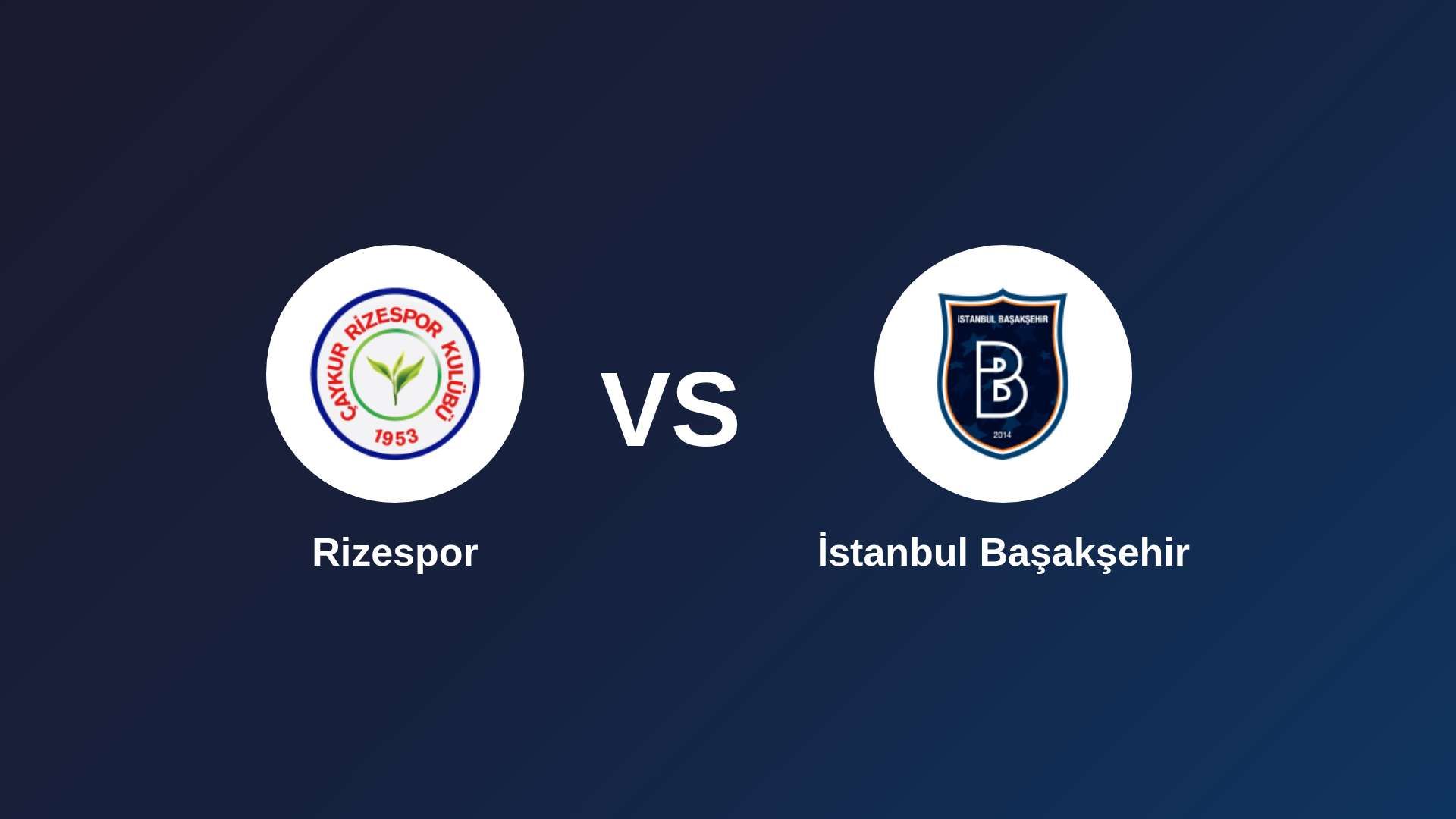 Rizespor vs İstanbul Başakşehir