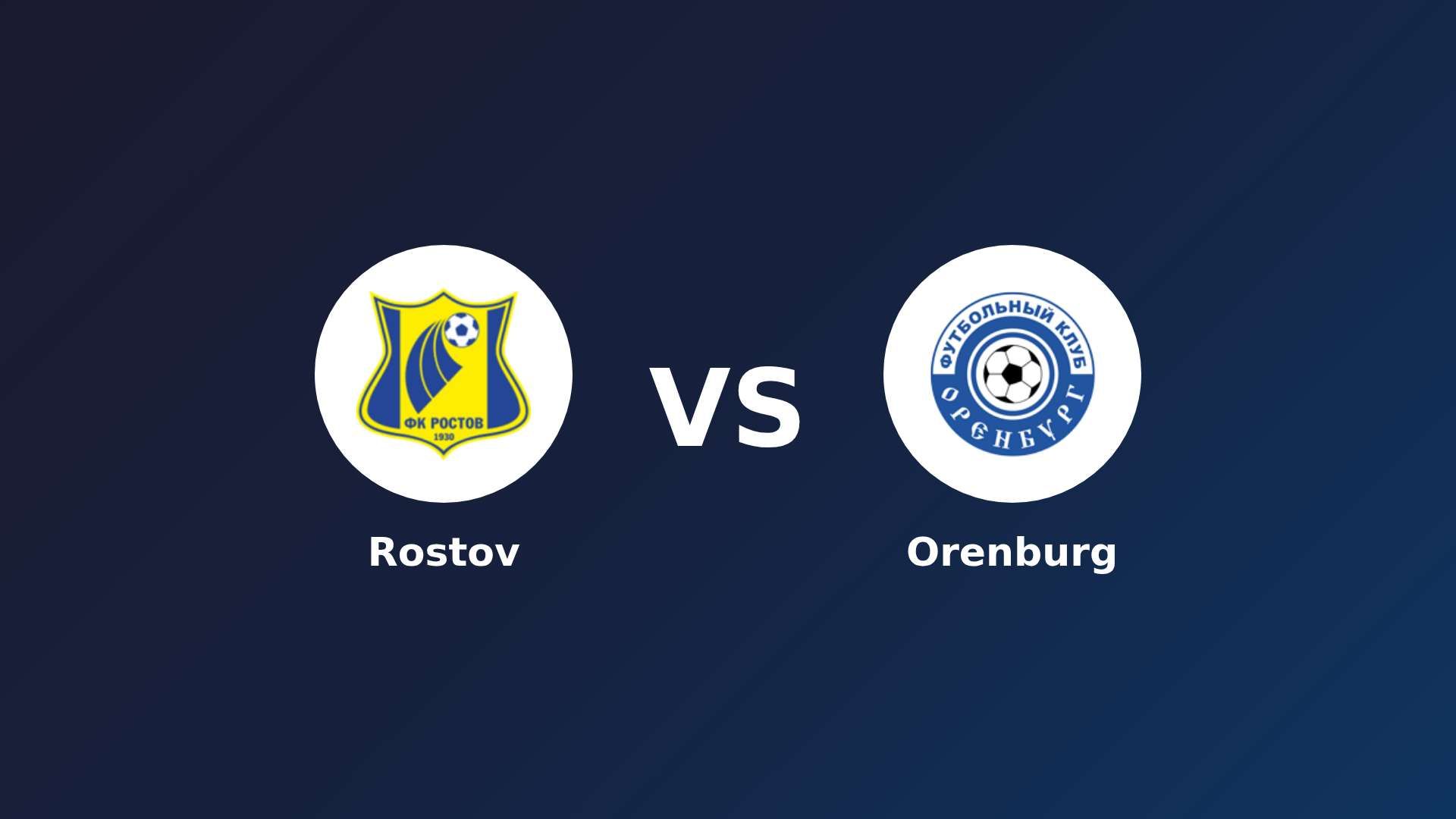 Rostov vs Orenburg