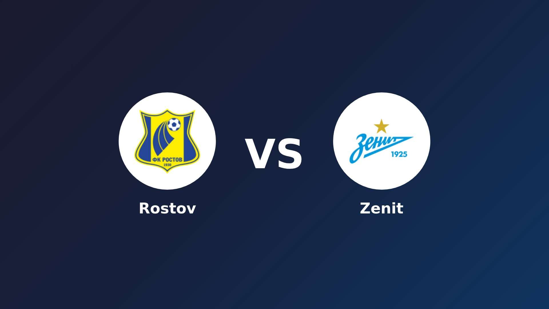 Rostov vs Zenit