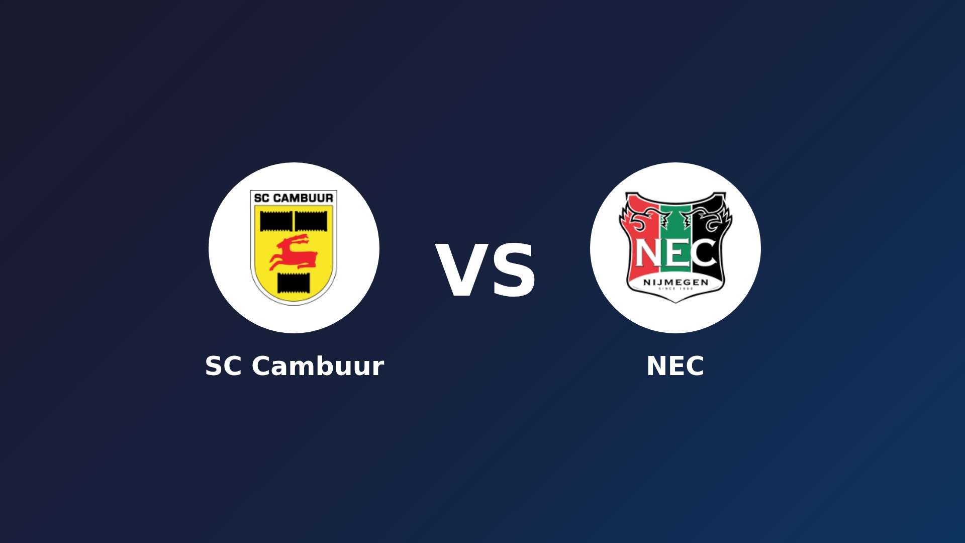 SC Cambuur vs NEC Nijmegen