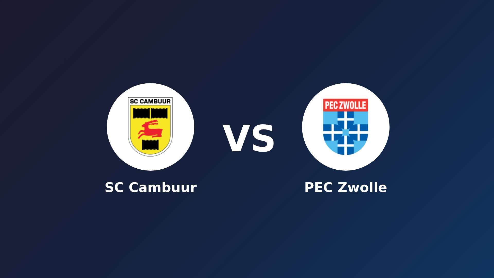 SC Cambuur vs PEC Zwolle