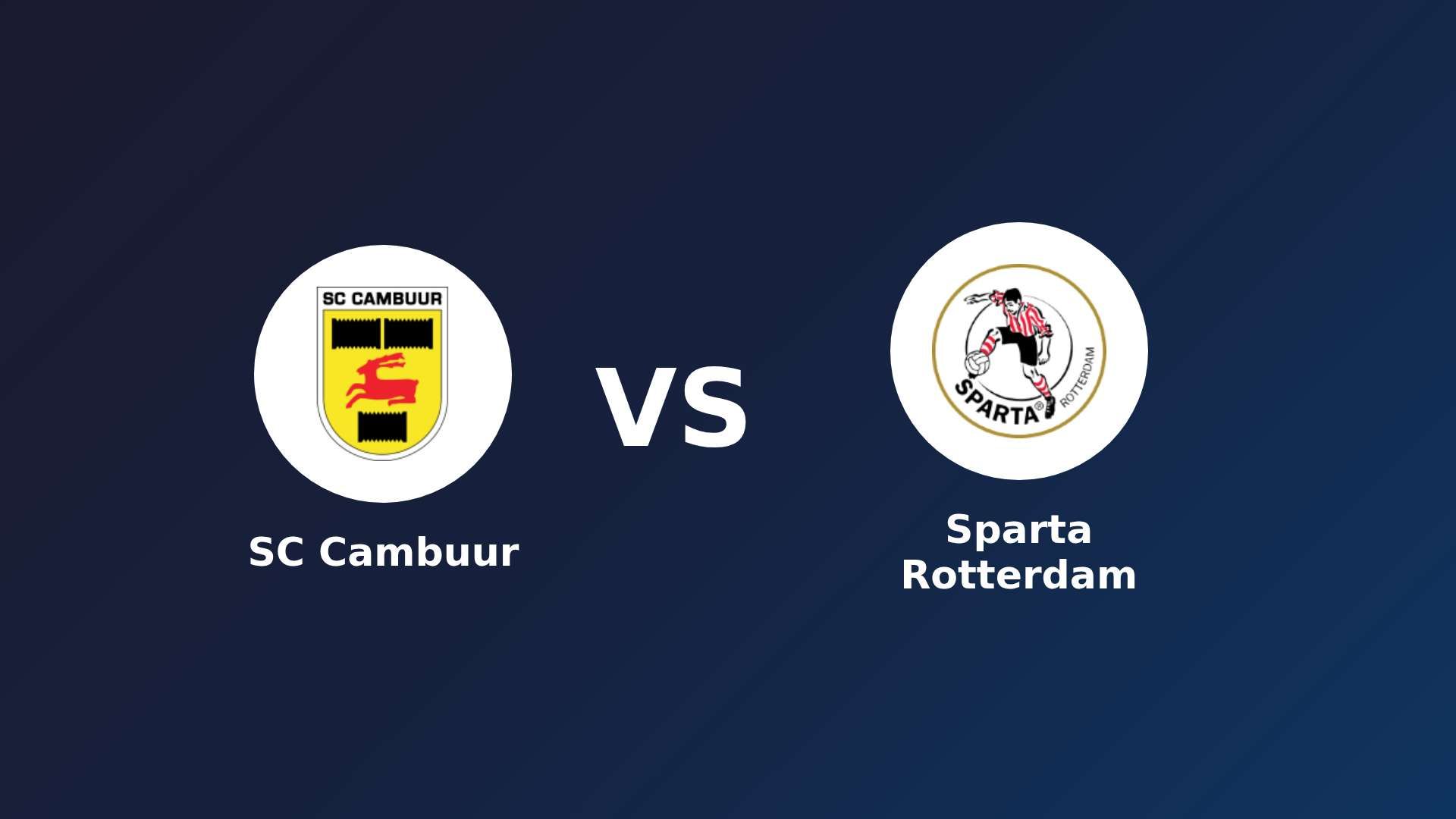 SC Cambuur vs Sparta Rotterdam
