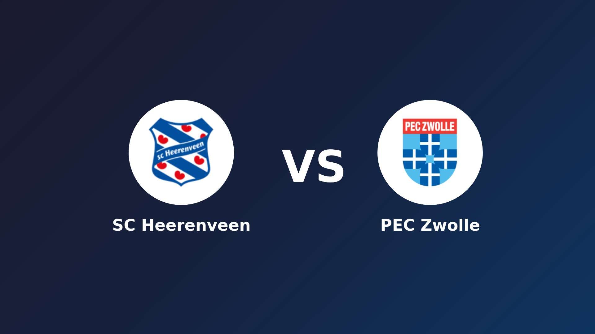 SC Heerenveen vs PEC Zwolle