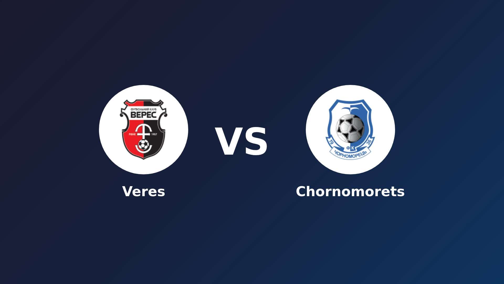 Veres vs Chornomorets
