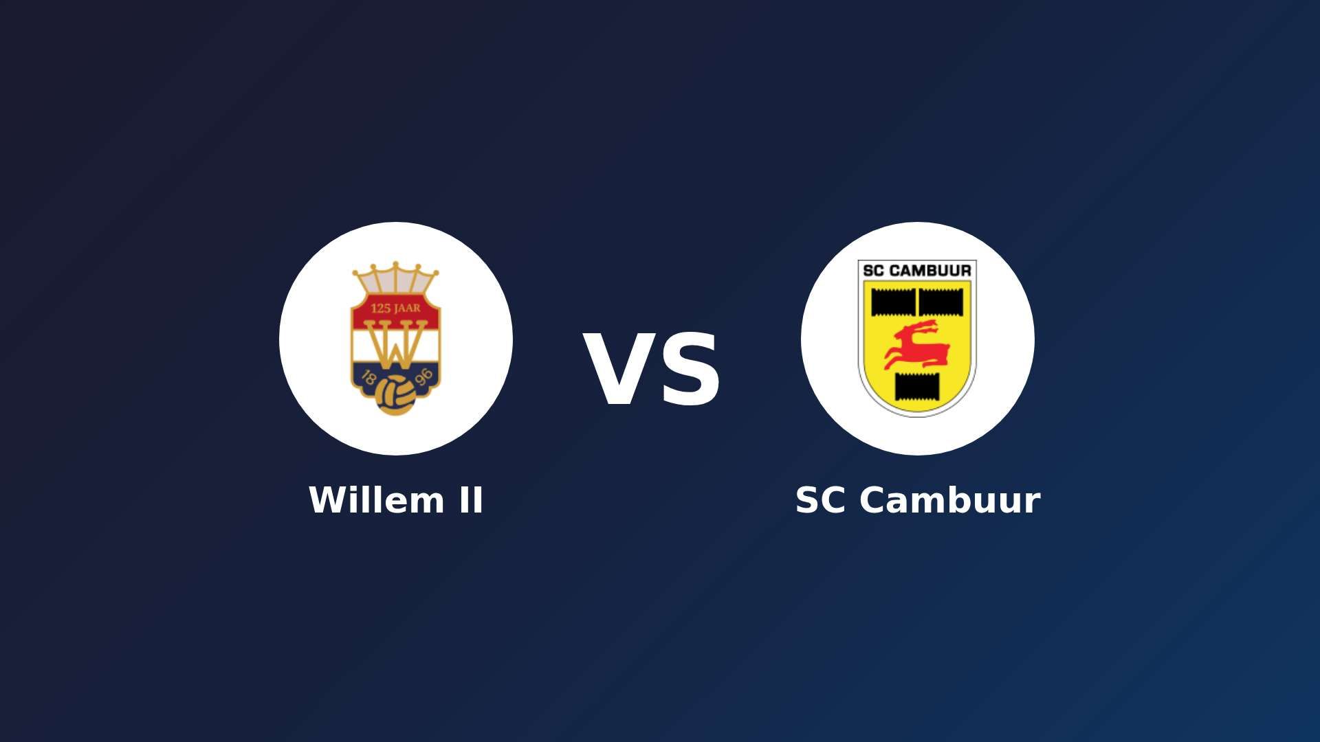 Willem II vs SC Cambuur