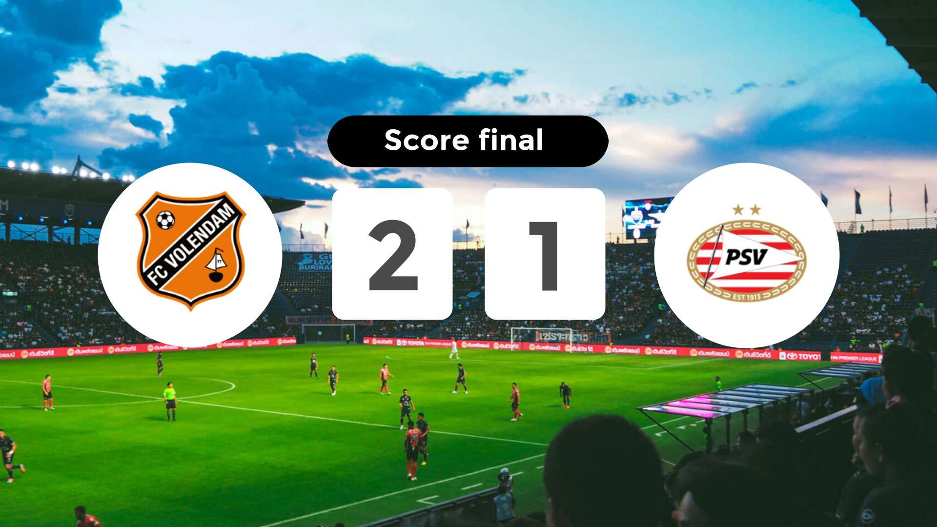 Résumé du match FC Volendam vs PSV du 13 février 2026